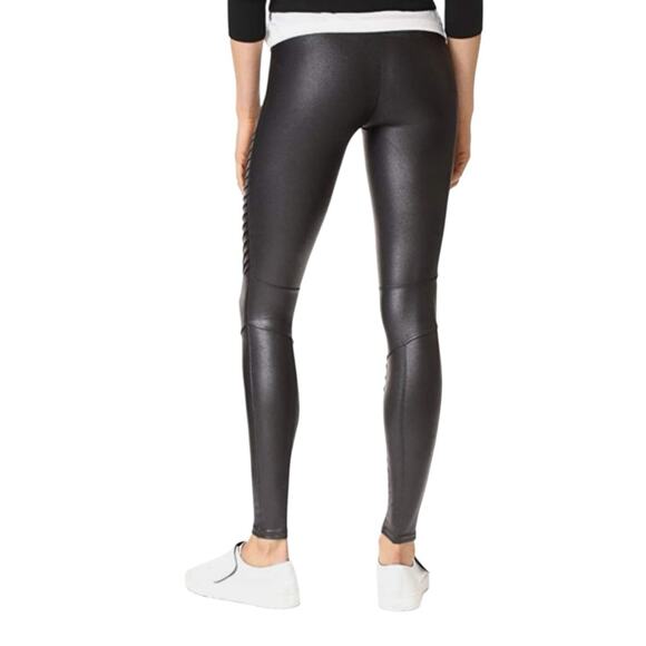 Spanx Moto Faux Leather Leggings Black Size Large - Picture 7 of 11